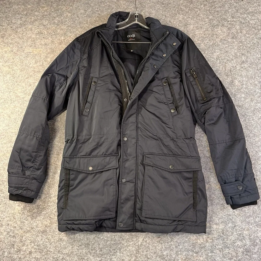 Oodji Man Winter‎ Coat Jacket Men's Medium 182 Blue Insulated Pockets Mid Length